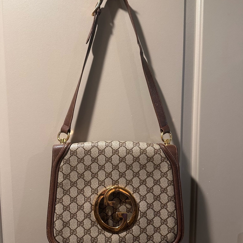 Gucci Brown and Cream Shoulder Bag